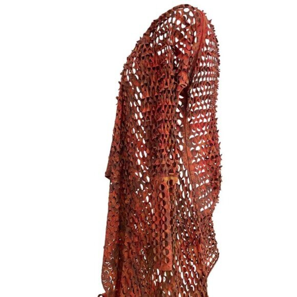 Funky Linea Domani Limited Collection Laser-Cut Open Front Cardigan medium fal… - Picture 2 of 10